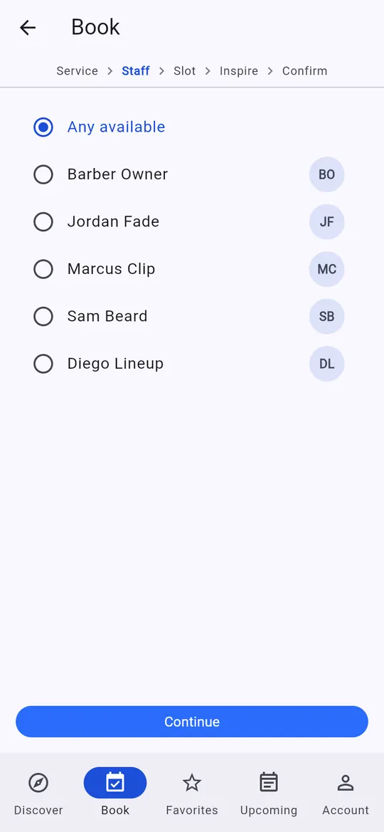 Choose a pro, or any available